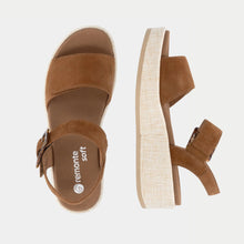 Load image into Gallery viewer, REMONTE by Rieker Shirley Ladies Tan Suede Wedge Sandal (D1N54)
