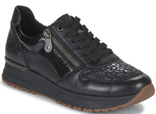 Load image into Gallery viewer, REMONTE by Rieker N7401 Black Zip/Lace Cheetah Leather Textile Sneaker | Soul 2 Sole Shoes
