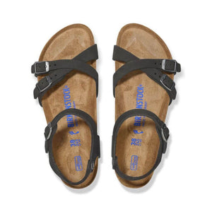 BIRKENSTOCK Kumba Softbed Black Nubuck Leather Sandals