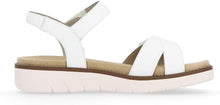Load image into Gallery viewer, REMONTE by Rieker Sandrine White Adjustable Ladies Leather Sandal (D2049)
