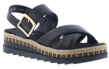 Load image into Gallery viewer, RIEKER Lindsay Black Ladies Leather Wedge Sandal (V7951)
