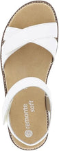 Load image into Gallery viewer, REMONTE by Rieker Sandrine White Adjustable Ladies Leather Sandal (D2049)

