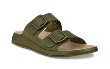 Load image into Gallery viewer, ECCO Cozmo Smokey Olive Mens Buckle Leather Sandal
