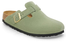 Load image into Gallery viewer, BIRKENSTOCK Boston Tea Green Suede with Softbed
