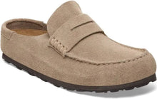 Load image into Gallery viewer, BIRKENSTOCK NAPLES TAUPE SUEDE SLIDE
