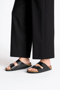 BIRKENSTOCK Arizona Semi Exquisite Woven Embossed Black Leather
