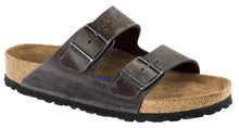 Load image into Gallery viewer, BIRKENSTOCK ARIZONA SOFT BED IRON OILED LEATHER SLIDES
