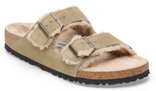 Load image into Gallery viewer, Birkenstock Arizona Taupe Suede Shearling
