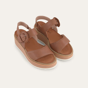 NAOT Crepe Caramel Ladies Leather Platform Sandal
