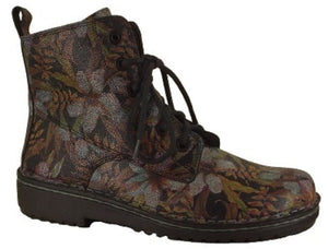 Claudia Dark Floral Leather Ladies Ankle Boot