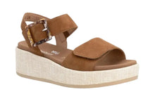 Load image into Gallery viewer, REMONTE by Rieker Shirley Ladies Tan Suede Wedge Sandal (D1N54)
