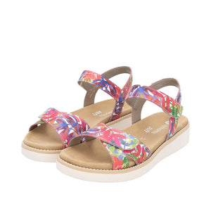 REMONTE by Rieker Sandrine Multi Flower Adjustable Ladies Leather Sandal (D2049)
