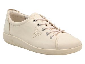 ECCO Soft 2.0 Limestone Ladies Nubuck Sneaker