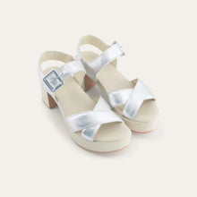 Load image into Gallery viewer, NAOT Elite Silver Ladies Leather Block Heel
