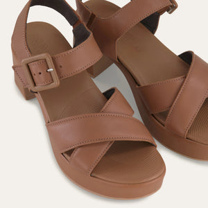 NAOT Elite Caramel Ladies Leather Block Heel