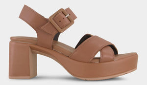 NAOT Elite Caramel Ladies Leather Block Heel