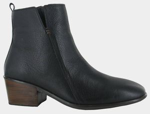 NAOT Ethic Black Leather Ladies Zip Boot