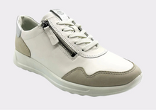 Load image into Gallery viewer, ECCO Flexure White/Gravel/Silver Leather Sneaker
