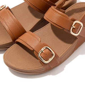 Fitflop Lulu Tan Leather Adjustable Buckle Sandal