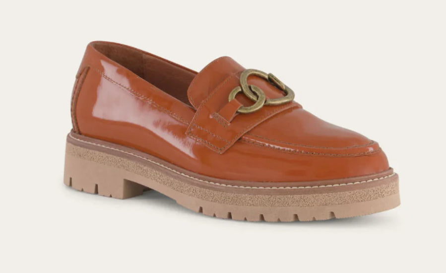 NAOT Fremont Burnt Orange Ladies Patent Leather Loafer