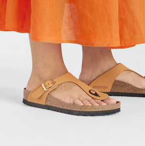 BIRKENSTOCK Gizeh Burnt Orange Nubuck Leather Thong