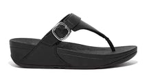 Load image into Gallery viewer, Fitflop Lulu Black Leather Adjustable Toe Post Sandal | Soul 2 Sole Shoes
