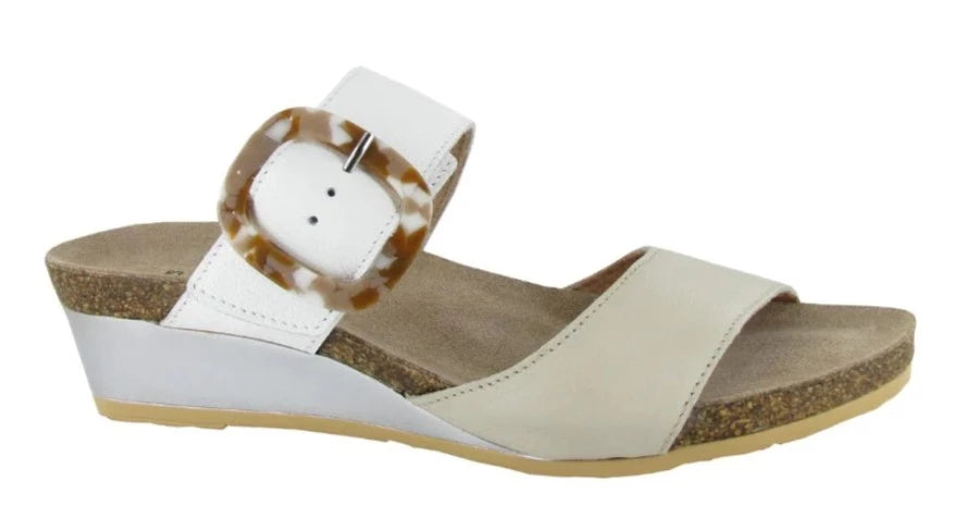 NAOT Kingdom White Combo Ladies Leather Sandal | Soul 2 Sole Shoes