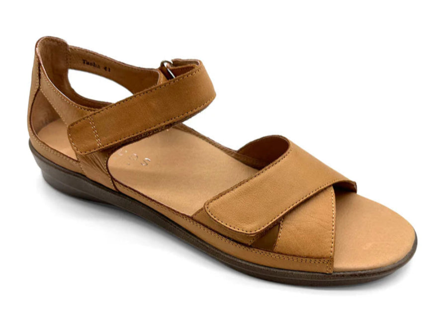 KLOUDS Tasha Tan Leather Velcro Sandal