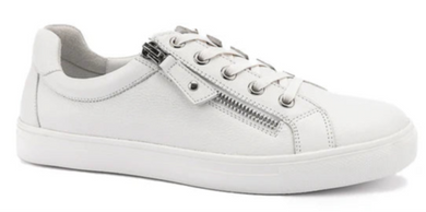 Klouds Cara Pebble White Sneaker with Zip