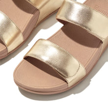 Load image into Gallery viewer, Fitflop Lulu Gold Adjustable Leather Sandal
