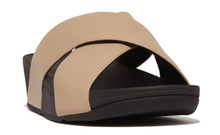 Load image into Gallery viewer, Fitflop Lulu Latte/Beige Leather Cross Slide
