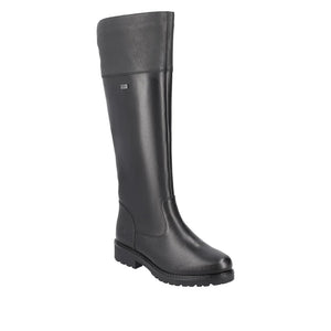 REMONTE by Rieker Lille R6581 Womens Black Leather Long Zip Boot