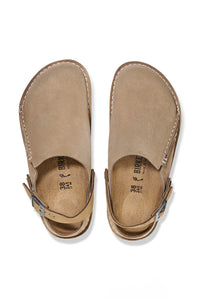BIRKENSTOCK Lutry Grey Taupe Suede Leather Clog