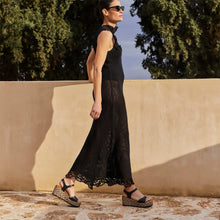 Load image into Gallery viewer, NAOT Blanes Black Leather Ladies Wedge Sandal
