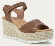 Load image into Gallery viewer, NAOT Blanes Latte Leather Ladies Wedge Sandal
