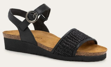 NAOT Cecile Black Combo Leather Ladies Sandal