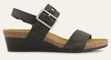 NAOT Dynasty Black Leather Wedge
