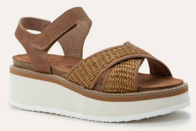 NAOT Pavlova Brown Combo Ladies Leather Sandal