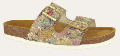 NAOT Santa Barbara Golden Floral Ladies Leather Sandal