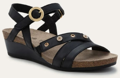 NAOT Sparkle Black Matte Ladies Leather Sandal