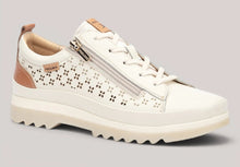Load image into Gallery viewer, PIKOLINOS Vigo Leather Lace/Zip Sneaker in Nata
