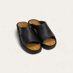 NAOT Rome Black Matte Leather Ladies Slide