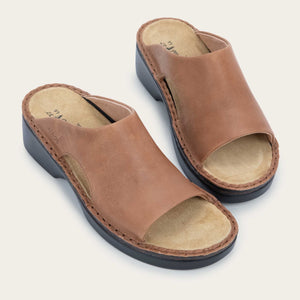 NAOT Rome Latte Leather Ladies Slide