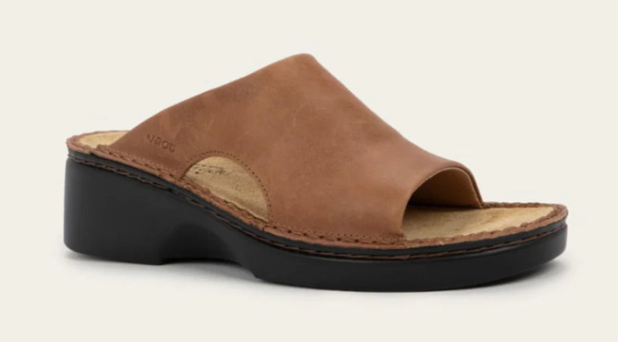 NAOT Rome Latte Leather Ladies Slide