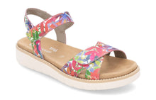 Load image into Gallery viewer, REMONTE by Rieker Sandrine Multi Flower Adjustable Ladies Leather Sandal (D2049)
