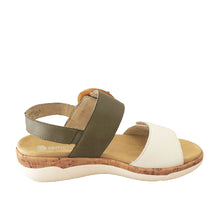 Load image into Gallery viewer, REMONTE by Rieker R6853 Off White Ladies Leather Buckle Sandal
