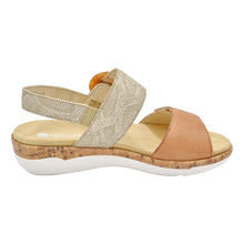Load image into Gallery viewer, REMONTE by Rieker R6853 Noccia (Tan) Ladies Leather Buckle Sandal
