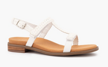 Load image into Gallery viewer, SILVER LINING Bardia Plaited Leather Sandal in White
