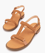 Load image into Gallery viewer, SILVER LINING Bardia Plaited Leather Sandal in Tan

