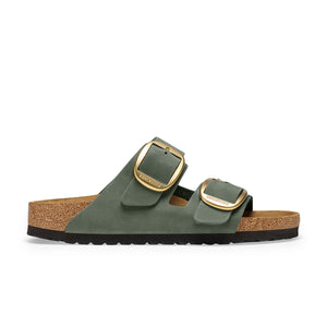 BIRKENSTOCK Arizona Big Buckle Thyme Nubuck Leather Slides